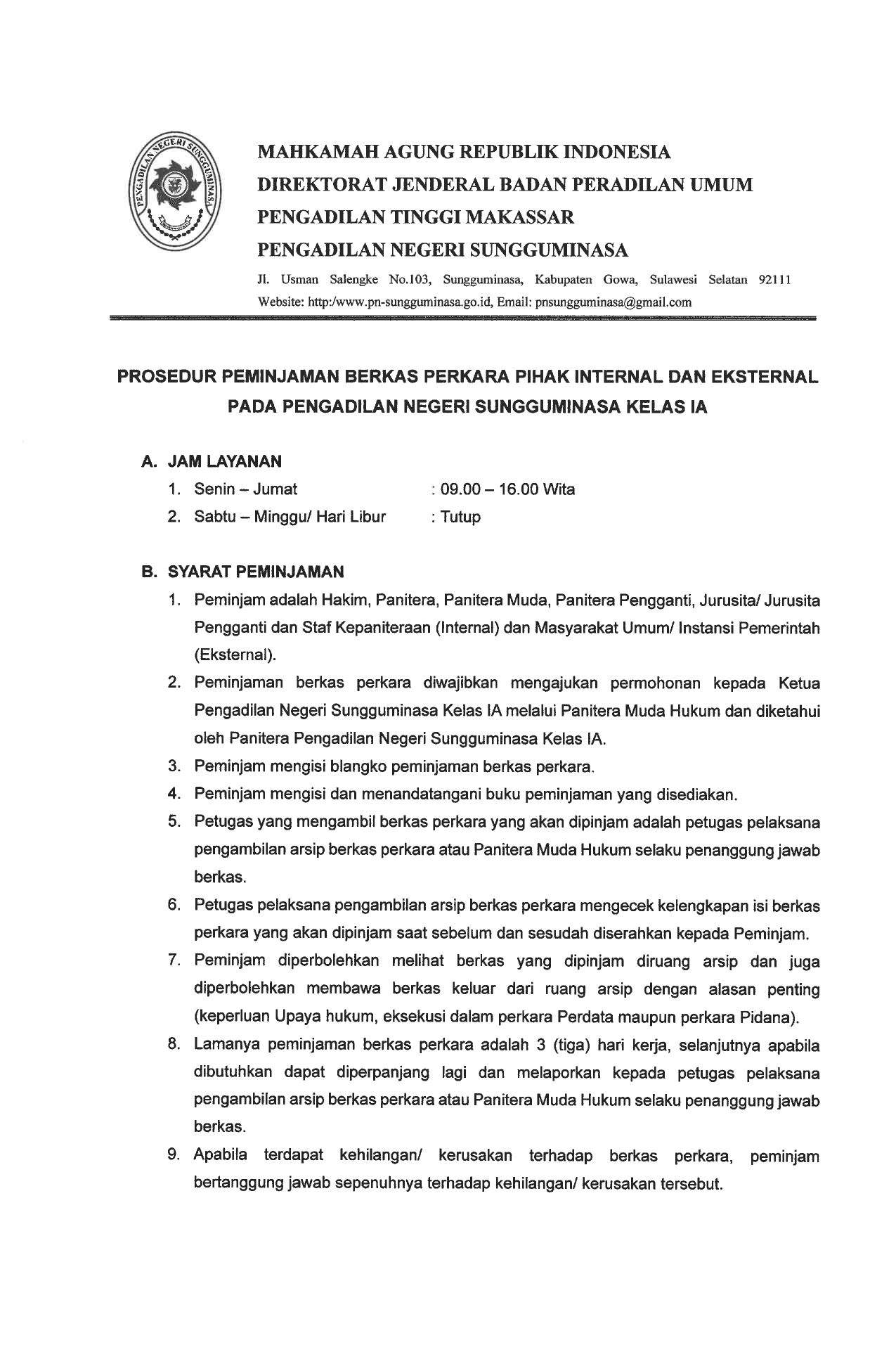 peminjaman berkas